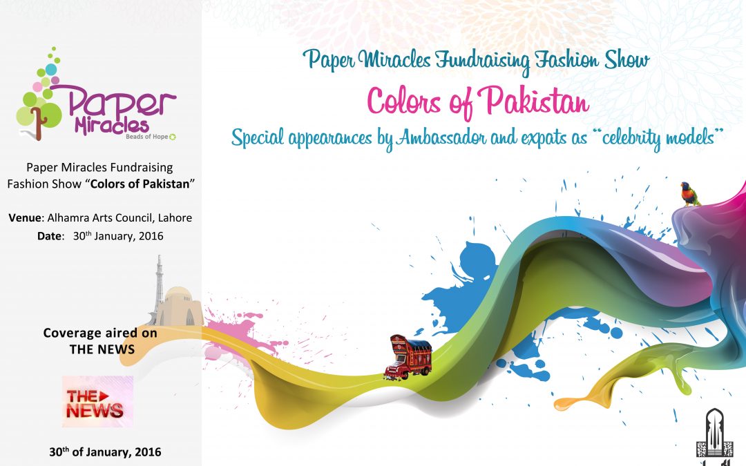Fundraising fashion show – “Colors of Pakistan”, coverage aired on THE NEWS