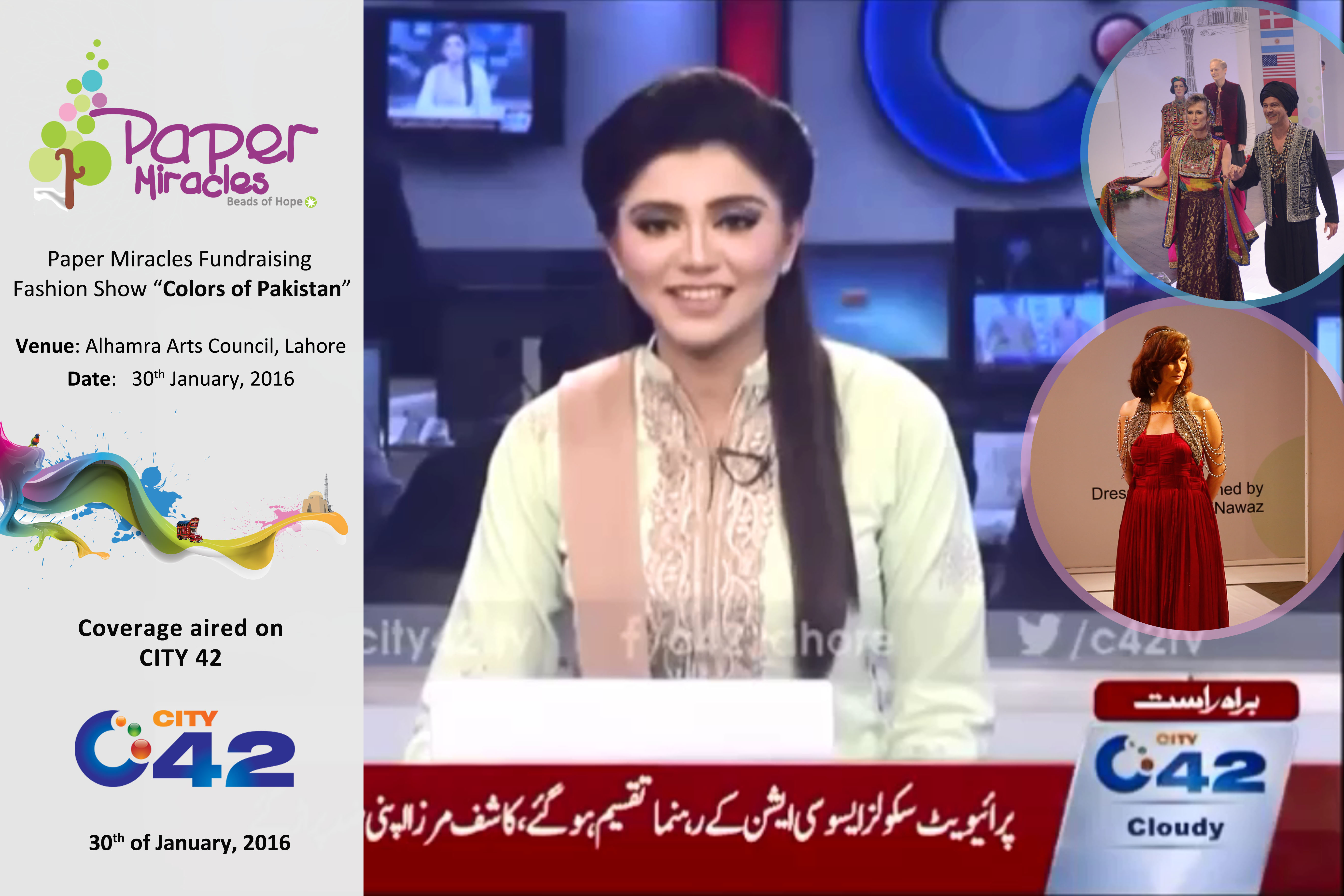 Fundraising fashion show – “Colors of Pakistan” coverage aired on C42 channel