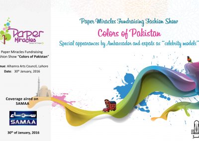 Fundraising fashion show – “Colors of Pakistan” coverage aired on SAMAA