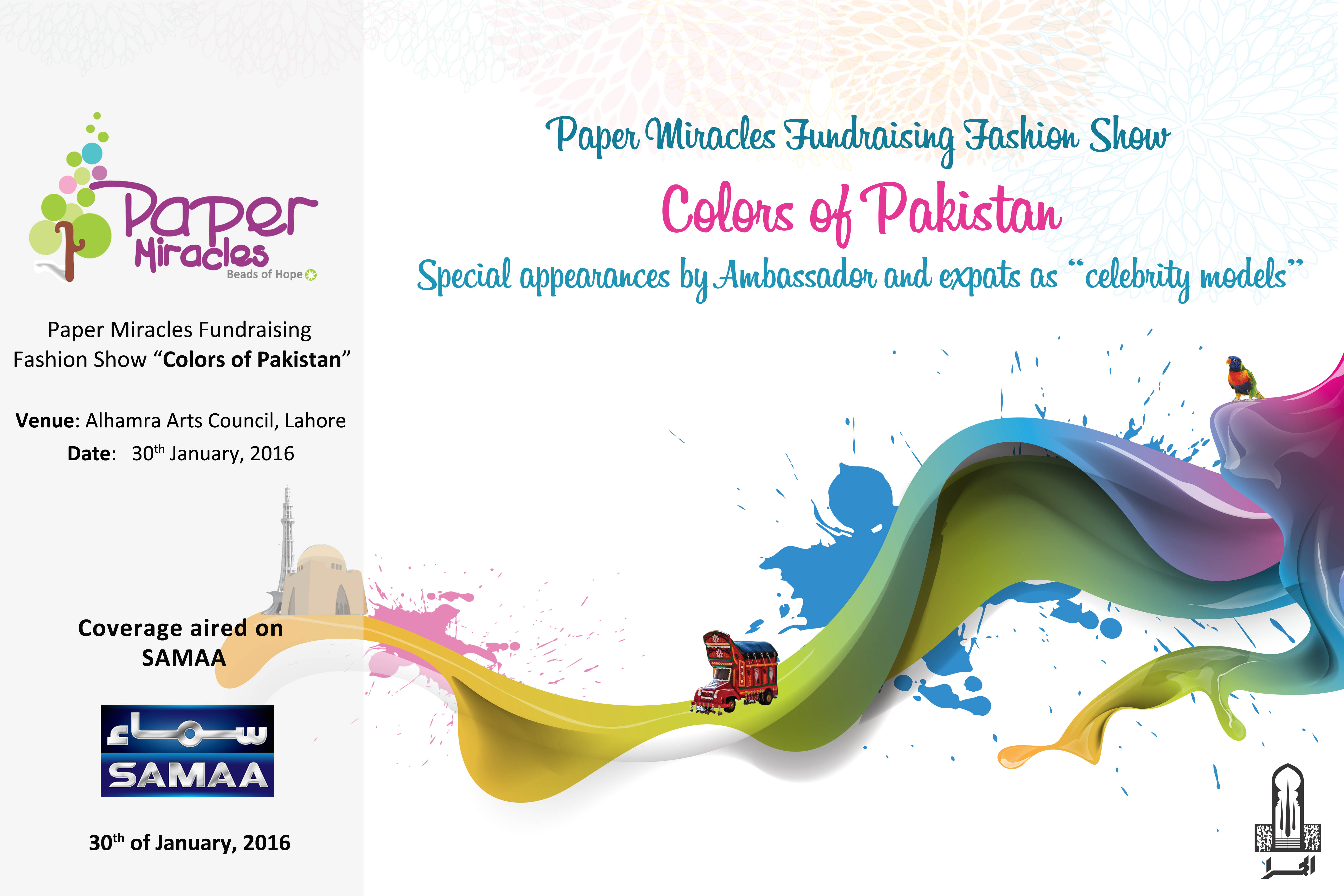 Fundraising fashion show – “Colors of Pakistan” coverage aired on SAMAA