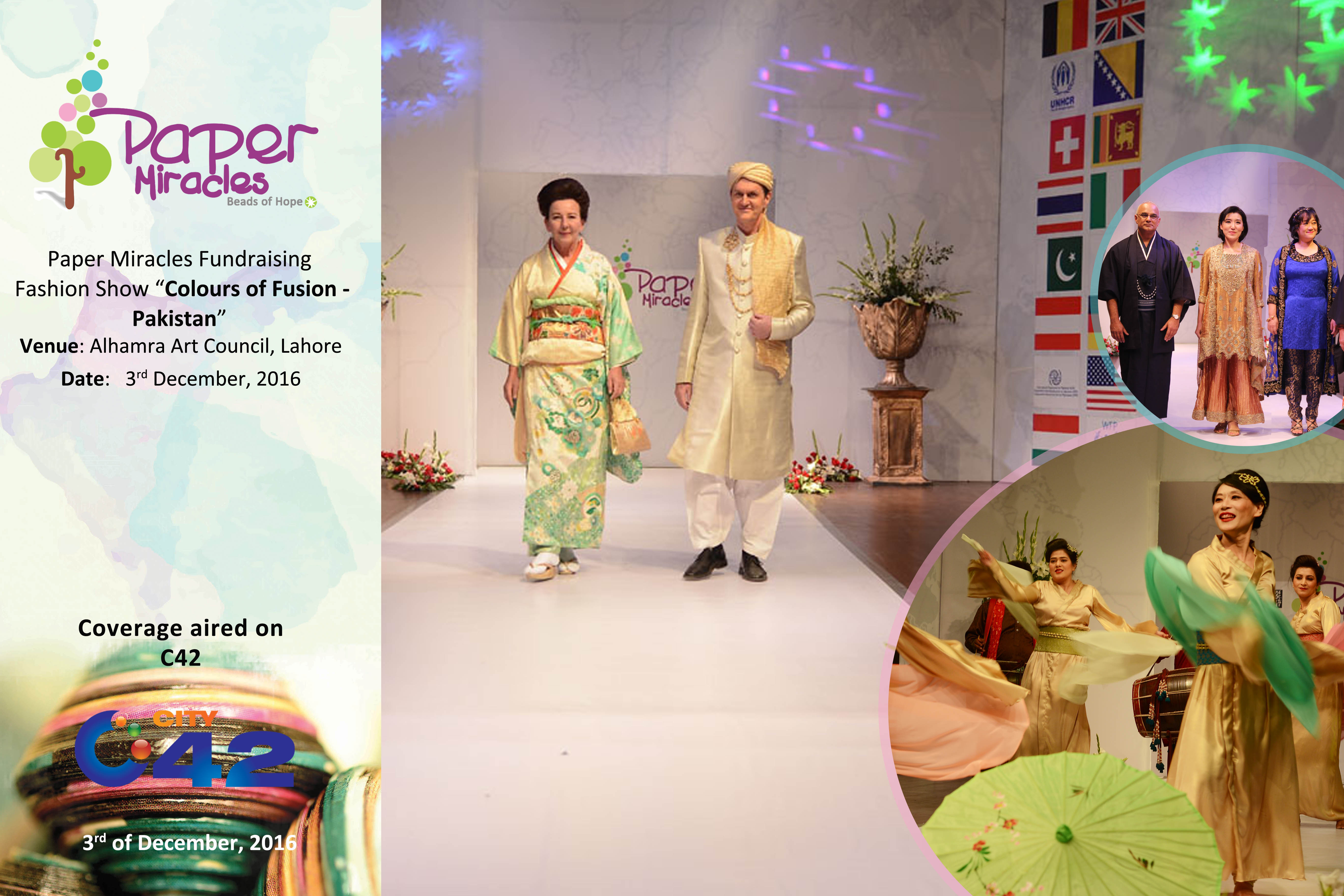 Fundraising Fashion Show – “Colours of Fusion – Pakistan”, coverage aired on c42