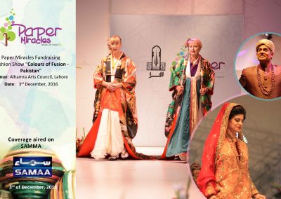 Fundraising Fashion Show – “Colours of Fusion – Pakistan”, coverage aired on SAMMA