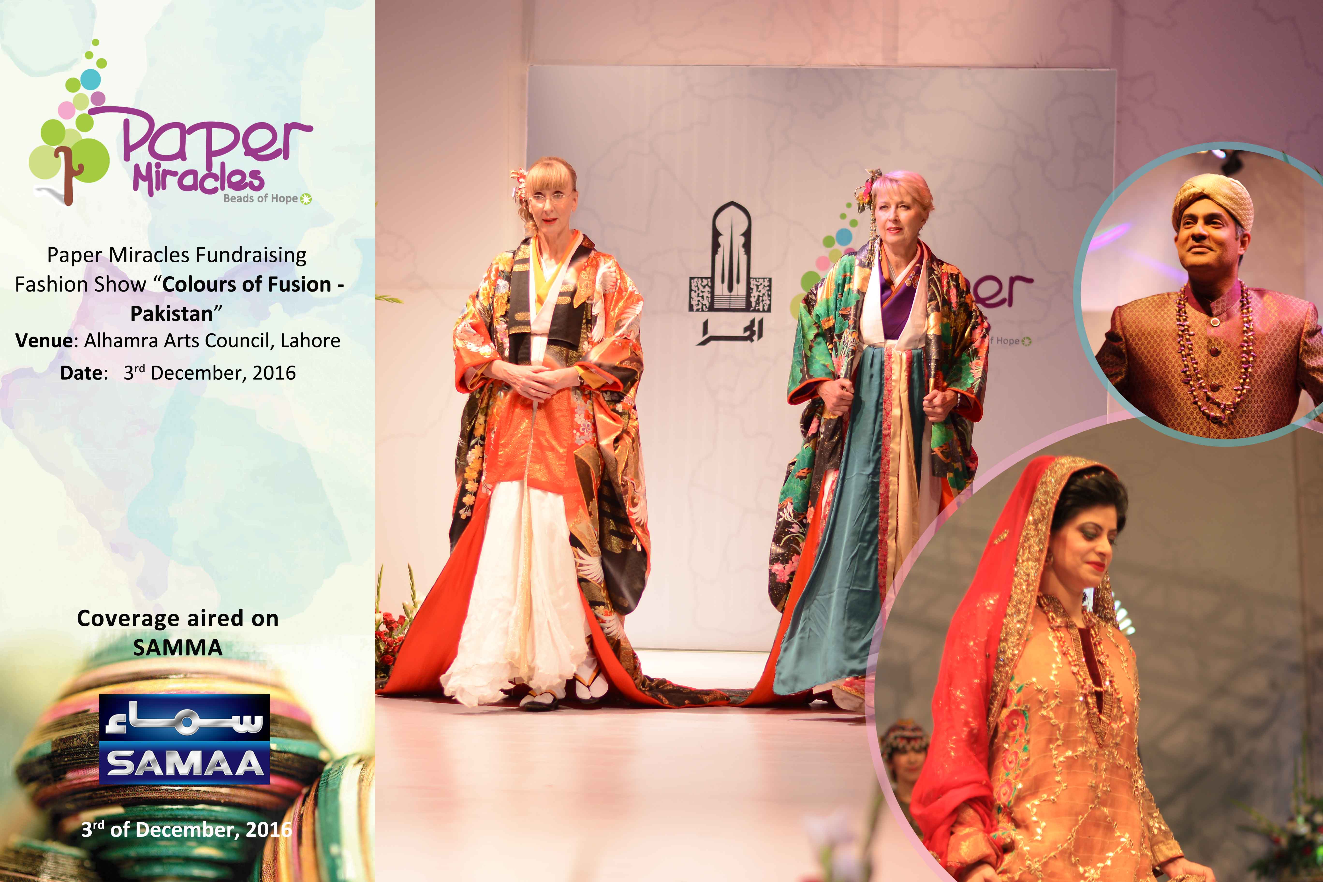 Fundraising Fashion Show – “Colours of Fusion – Pakistan”, coverage aired on SAMMA